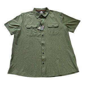 ZEROXPOSUR Performance Travel Shirt | XXL | Green | UPF Protection | Gorpcore